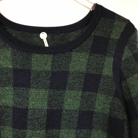 ▪️MARGARET OLEARY▪️Crew neck checkered Chartreuse - Picture 7 of 8
